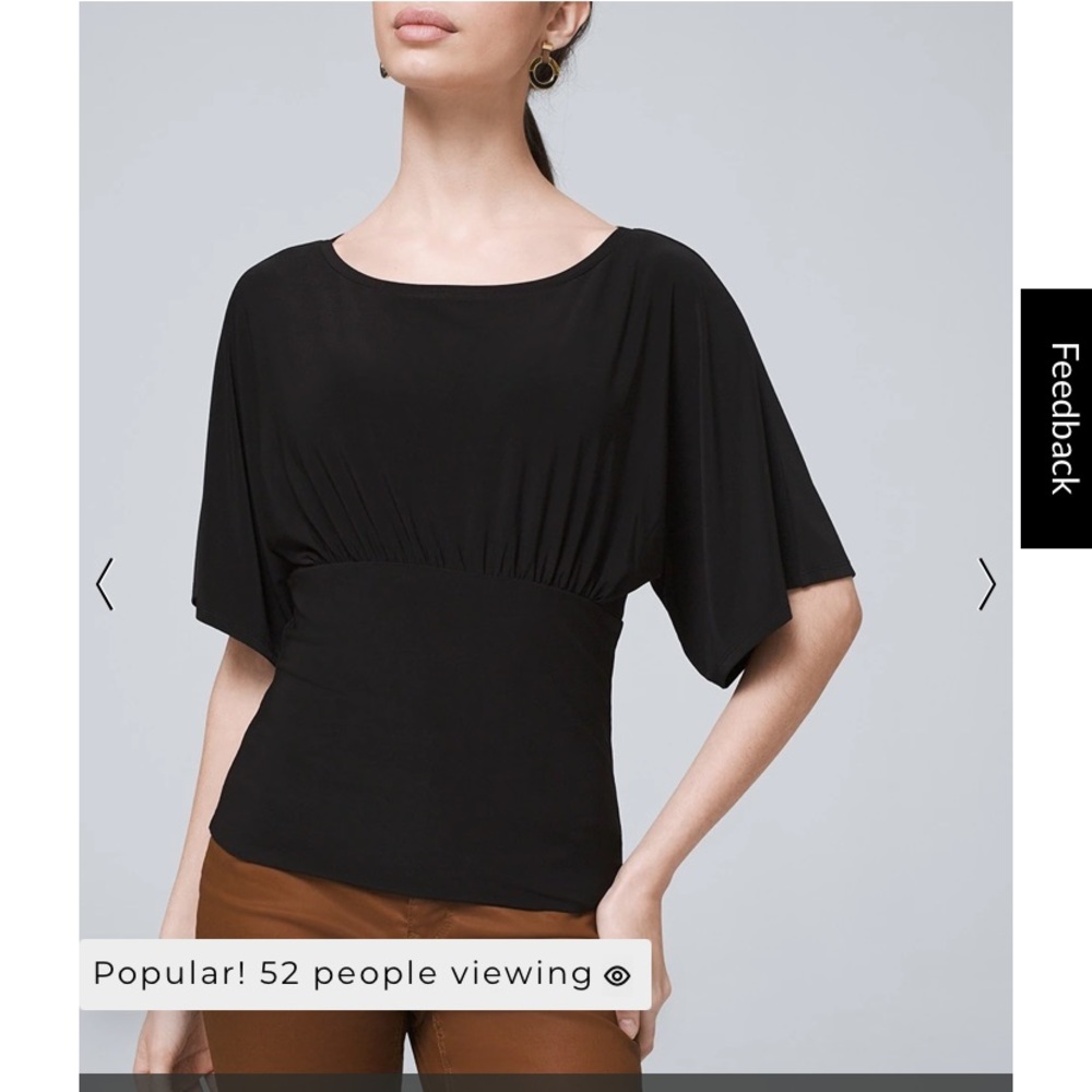 WHBM (New) Black Kimono Sleeve Top